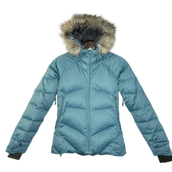 Columbia Sportswear Omni-Heat Women's Alpine Attitude Down Jacket Deep Teal S - Picture 1 of 15